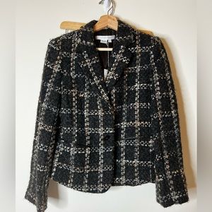 ESTHER CHEN BUCKLE ALPACA BLEND PANELED PLEATED KNEE LENGTH SKIRT &BLAZER SIZE 8